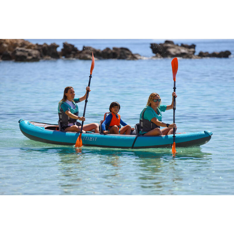 Canoa-kayak touring X100+ gonfiabile fondo alta pressione 2-3 posti 