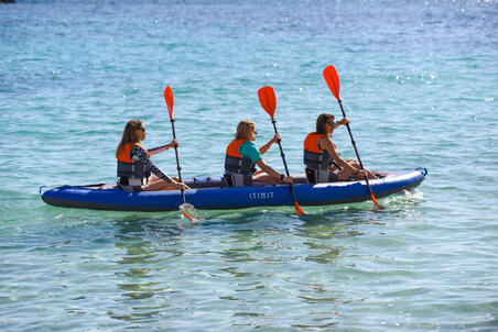 Canoa Fondo Drop Stitch Inflable Alta Presión 4 Puestos Kayak Travesía X100+ 