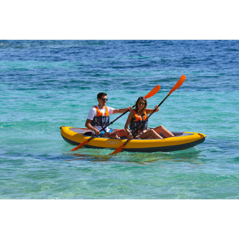X100 1/2 PERSON Drop-Stitch Floor TOURING INFLATABLE KAYAK - YELLOW