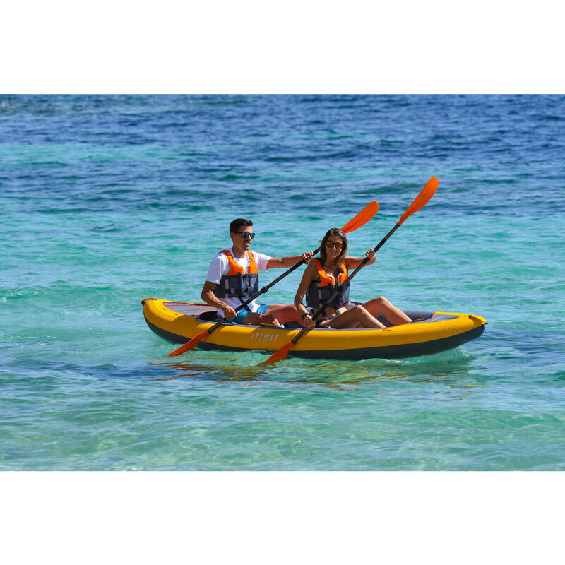Kayak canoa hinchable travesía X100+ stitch fondo alta presión 2 plazas | Decathlon