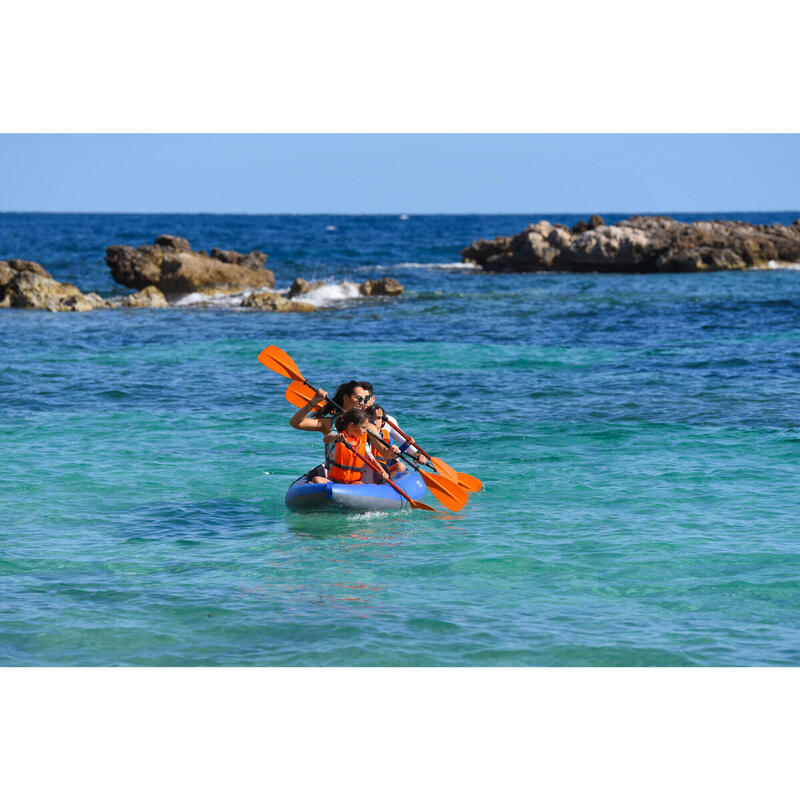 Canoa-kayak touring X100+ gonfiabile fondo alta pressione 4 posti