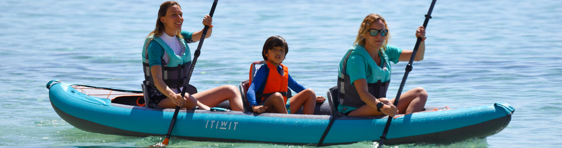 kayak familia pagaia colete insufláve