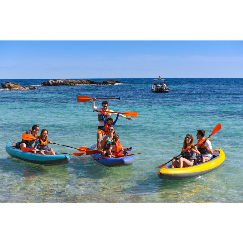 Canoa-kayak touring X100+ gonfiabile fondo alta pressione 4 posti