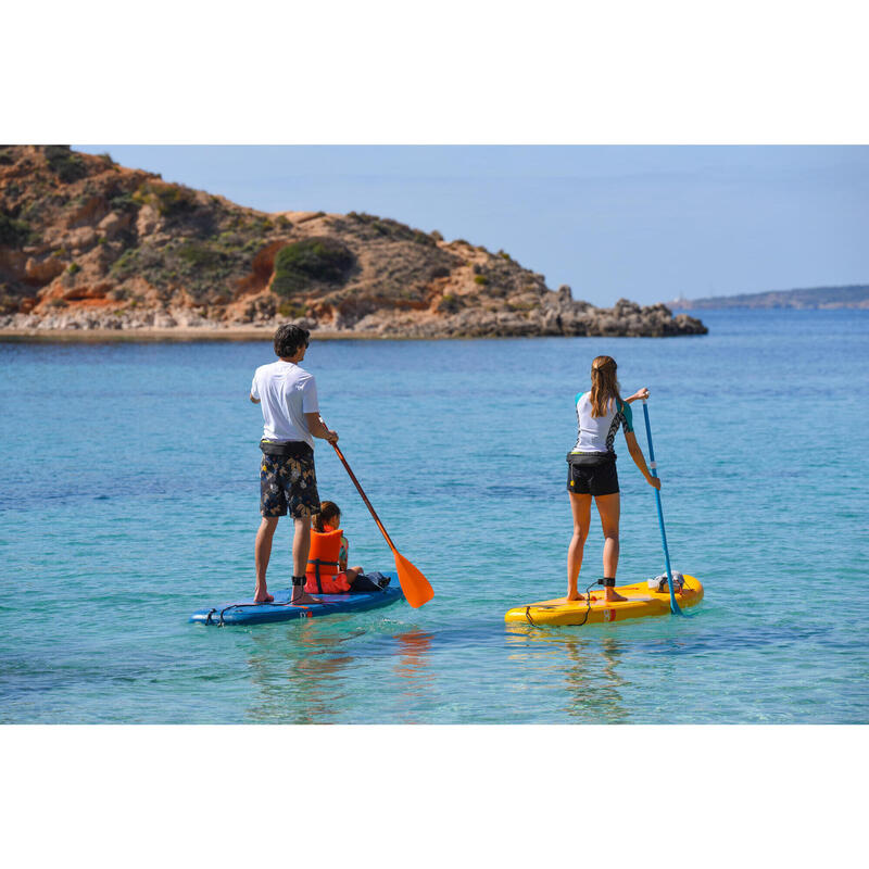 STAND UP PADDLE GONFLABLE DEBUTANT COMPACT S BLANC - JAUNE