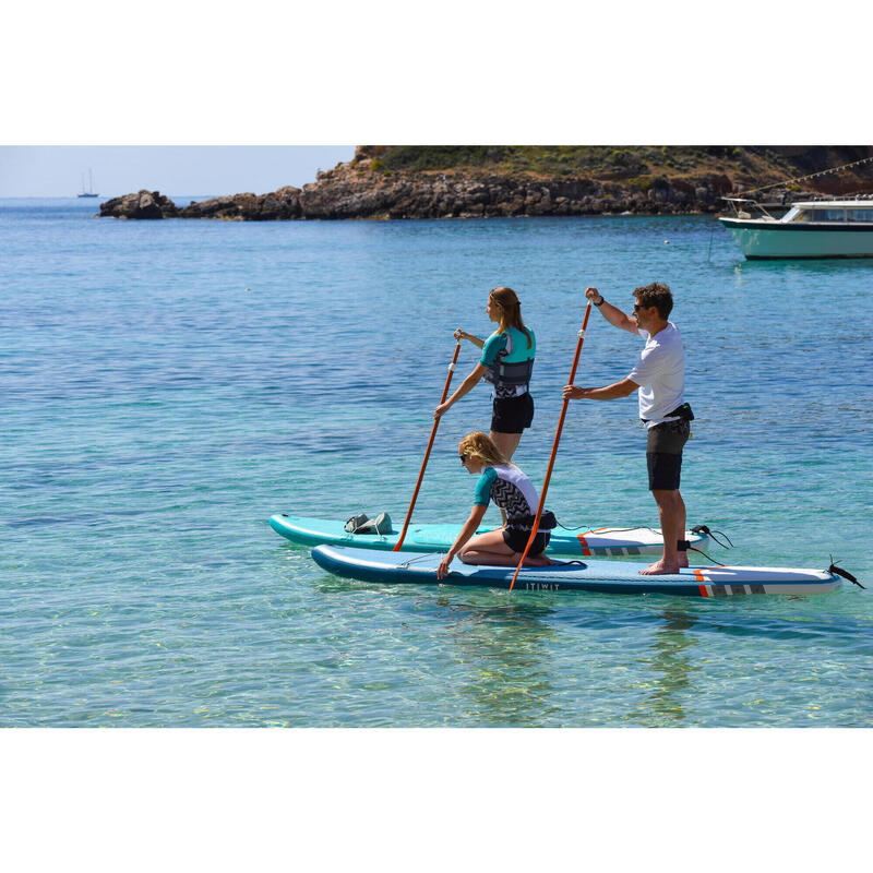 BEGINNER INFLATABLE TOURING STAND-UP PADDLE BOARD - BLUE - 11 FEET (LARGE)