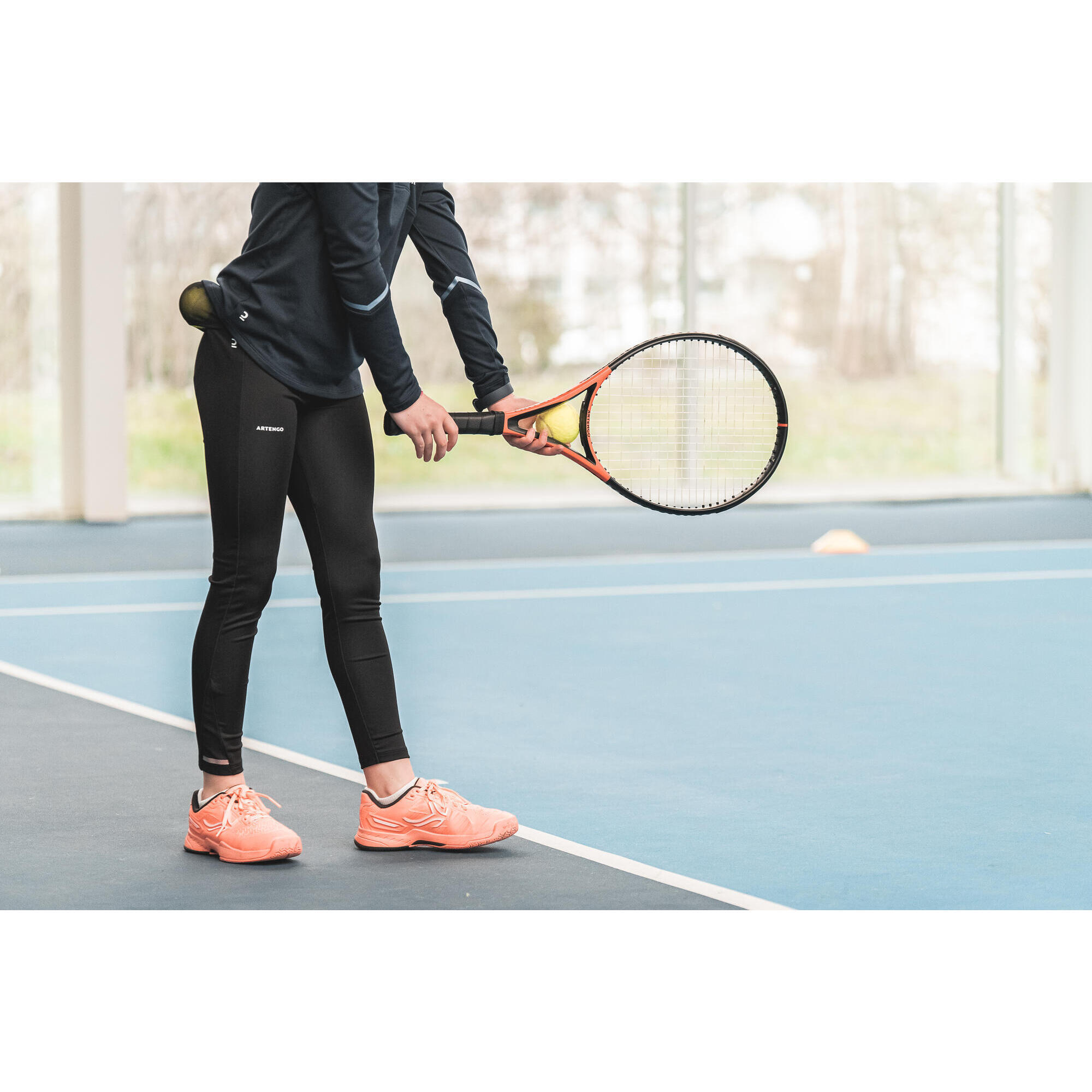 Leggings da tennis per bambina - LEG500 nero