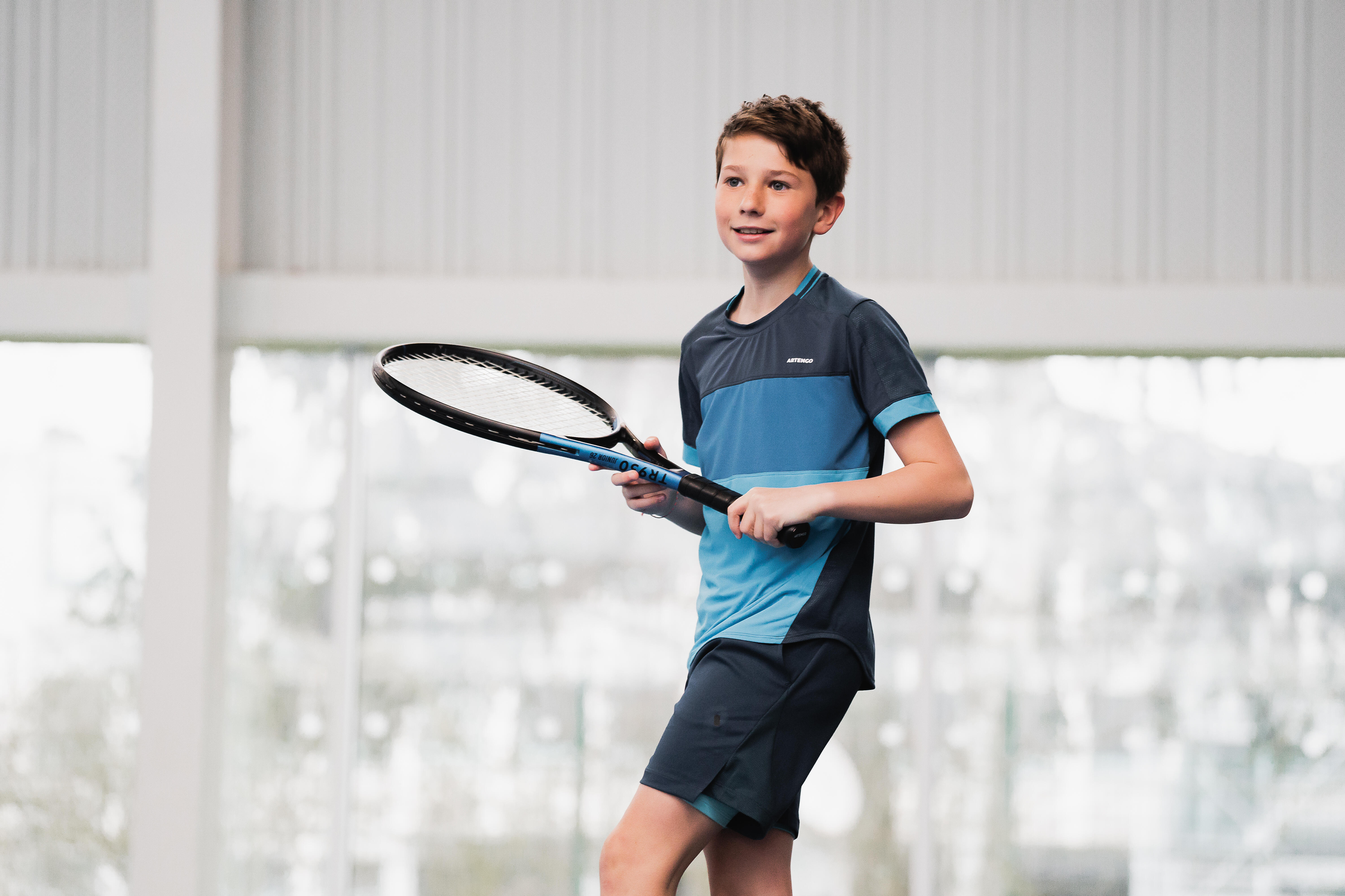 Boys' Tennis T-Shirt - Dry 500 Blue - ARTENGO