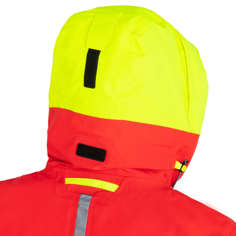 Chaqueta impermeable vela Hombre Offshore 900 rojo/amarillo fluorescente