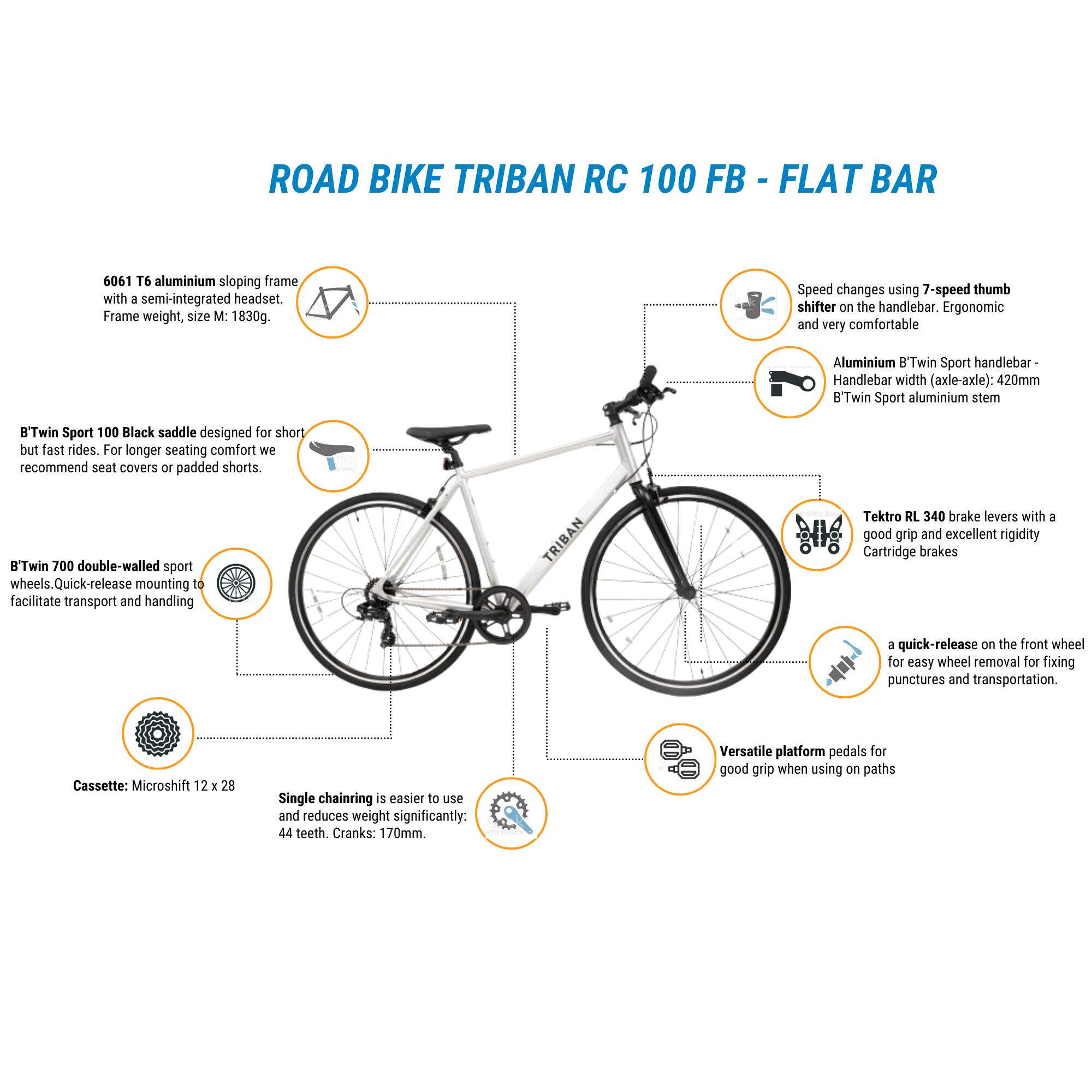 road cycle triban 100 flat bar