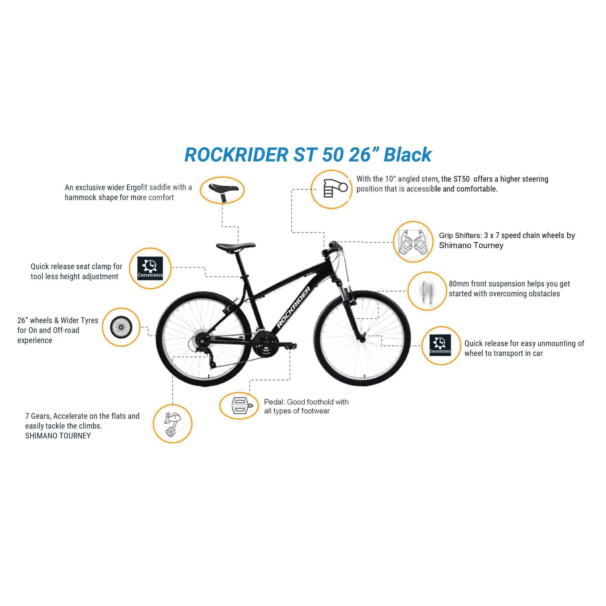 Mountain Bike Rockrider ST50 - Black -  3