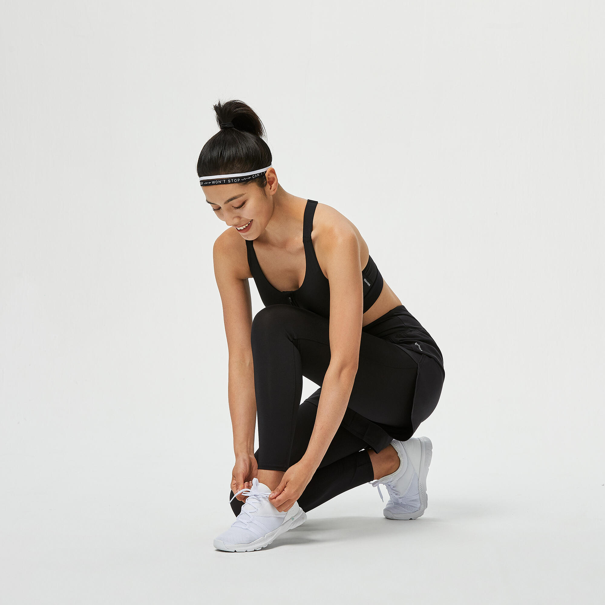 Fitness 2-in-1 Leggings / Shorts - Black