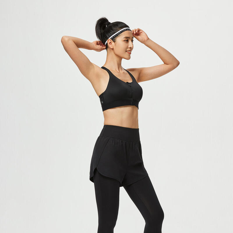 Fitness 2-in-1 Leggings / Shorts - Black