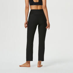 Leggings mallas fitness bajos rectos Mujer Negro DOMYOS | Decathlon