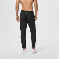 Men's Breathable Slim-Fit Performance Fitness Bottoms - Solid Black
