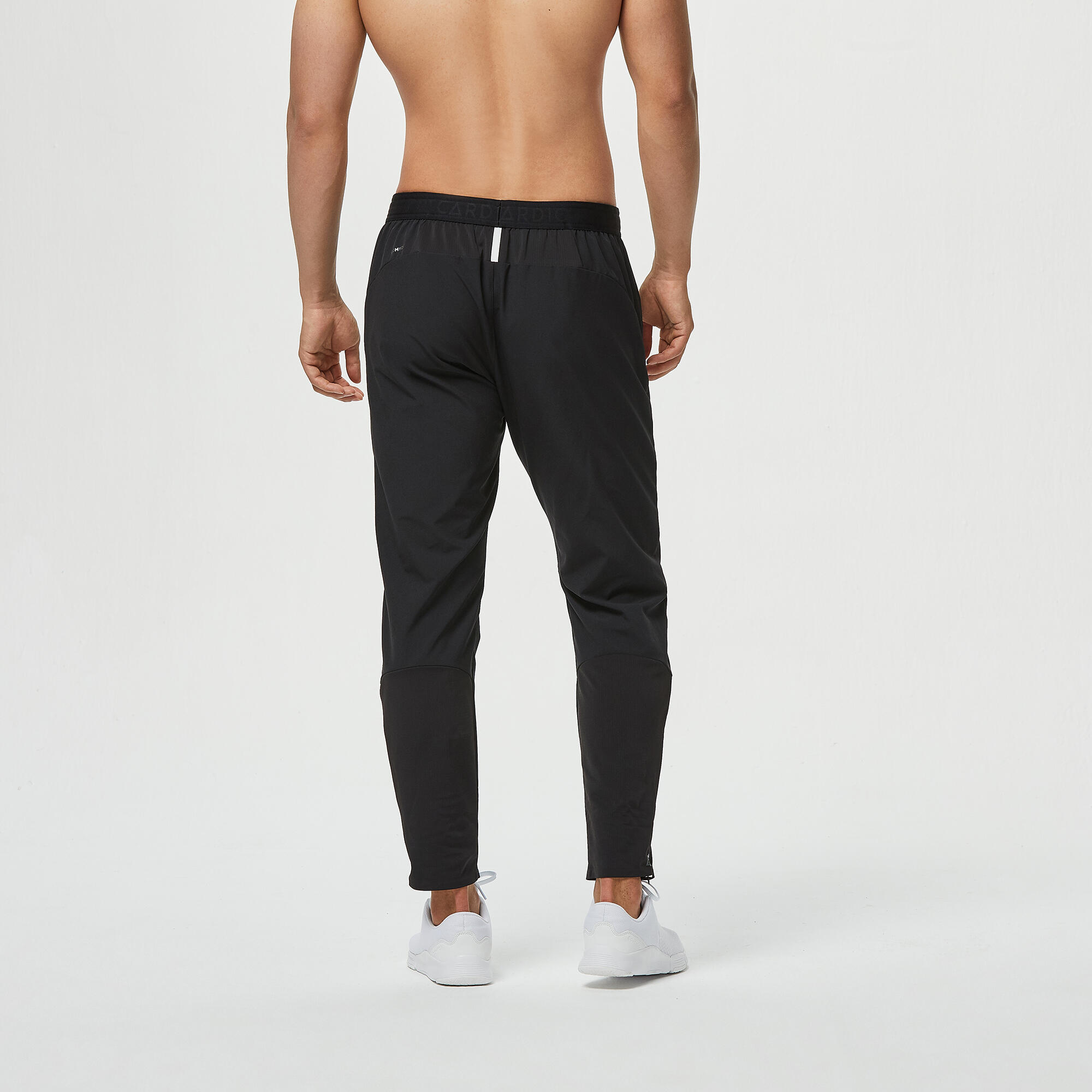 Men's Breathable Slim-Fit Performance Fitness Bottoms - Solid Black 10/18