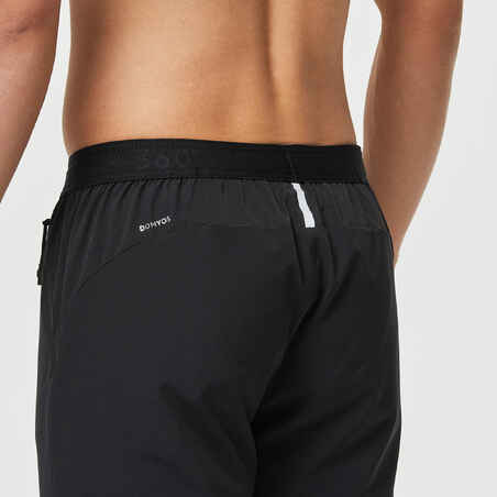 Men's Breathable Slim-Fit Performance Fitness Bottoms - Solid Black