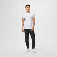 Men's Breathable Slim-Fit Performance Fitness Bottoms - Solid Black