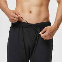 Men's Breathable Slim-Fit Performance Fitness Bottoms - Solid Black