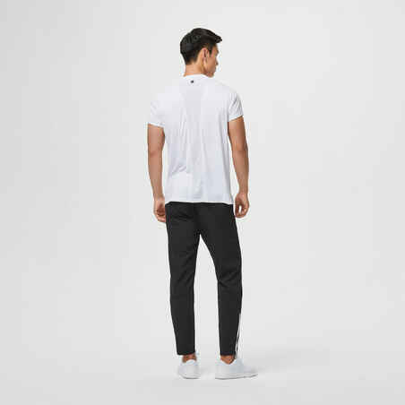 Men's Breathable Slim-Fit Performance Fitness Bottoms - Solid Black