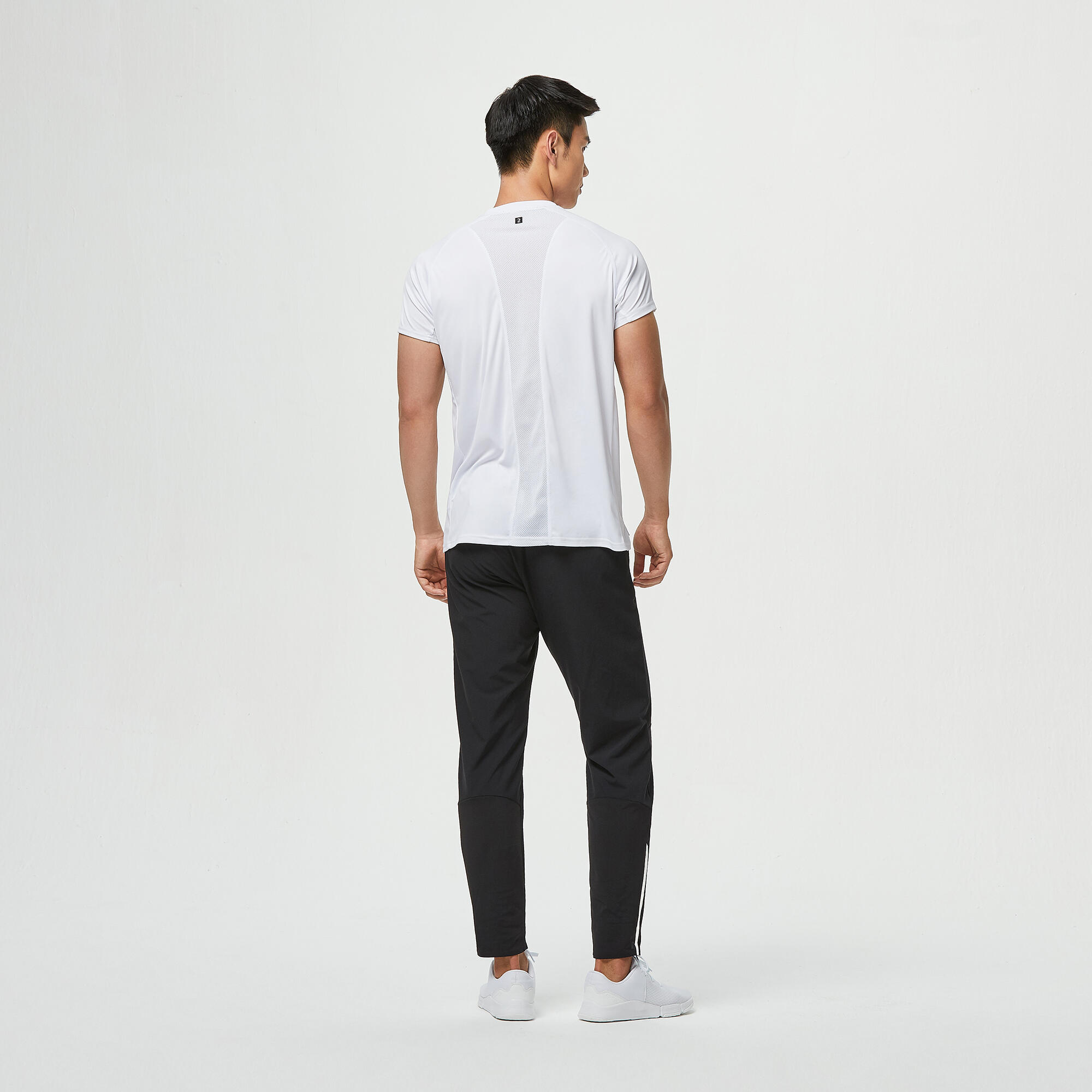 Men's Breathable Slim-Fit Performance Fitness Bottoms - Solid Black 16/18