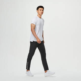 Men Gym Trackpant Joggers, Quick Dry, Stretchable, Zip Ankle Detailing - Black