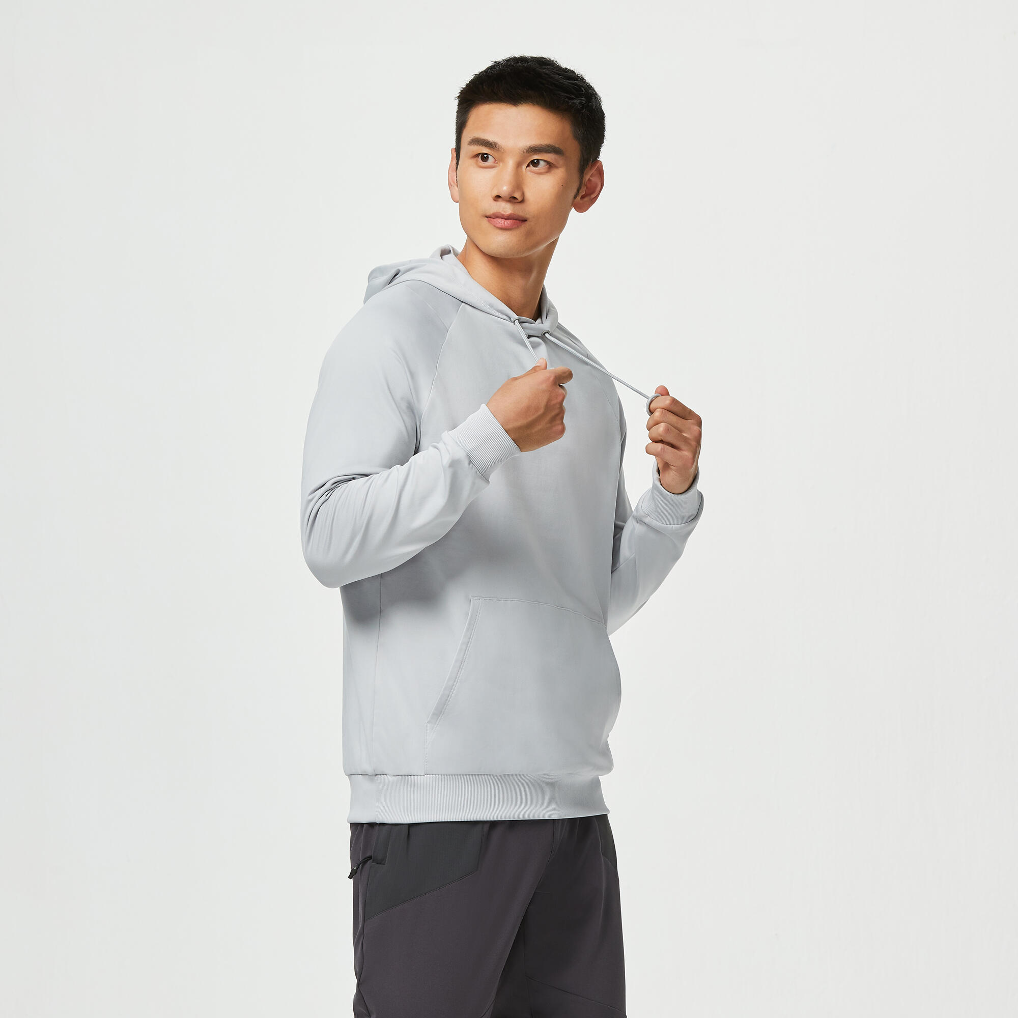 Men s Pullover Hoodie Grey
