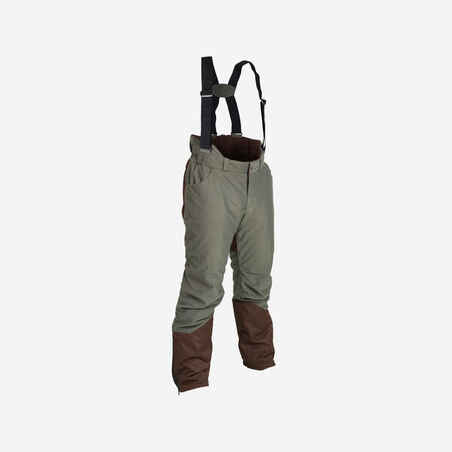 Lovačke hlače s tregerima 100 do -20 °C zelene