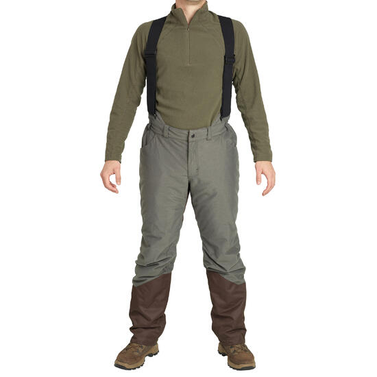 PANTALON CHASSE A BRETELLES CHAUD -20°C VERT 100