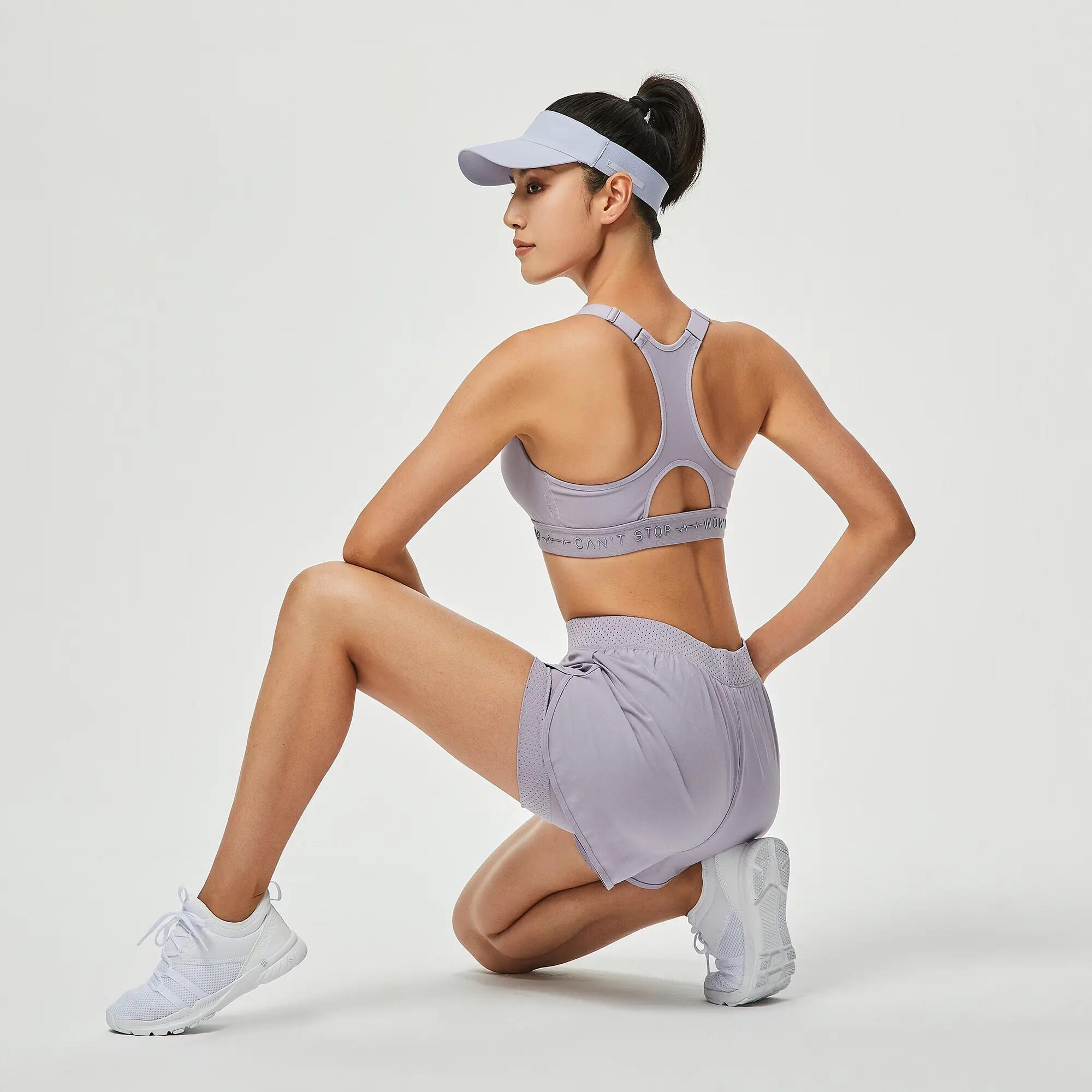 Top Deportivo Cremallera Rellenos Mujer Sujeción Alta Morado 4/8