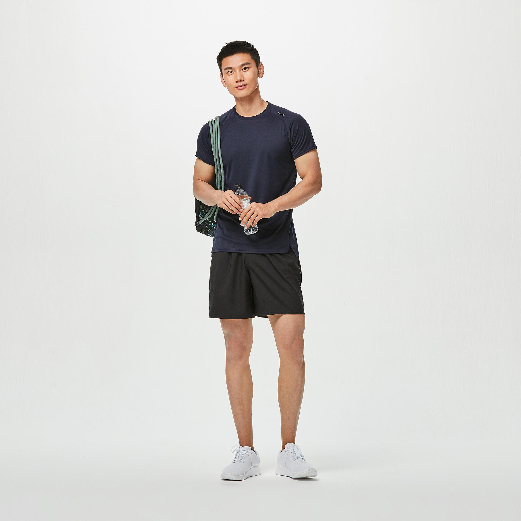 Short fitness pantalón corto chándal Hombre Domyos FST 100 negro 2/6