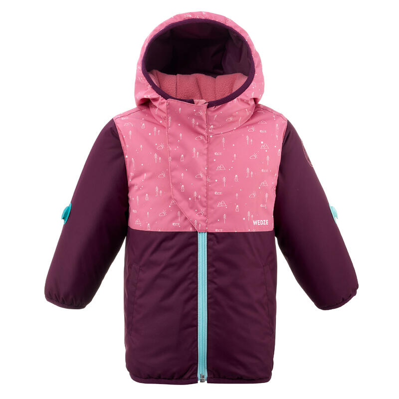 Skijacke Baby - 500 Warm Lugiklip violett/rosa