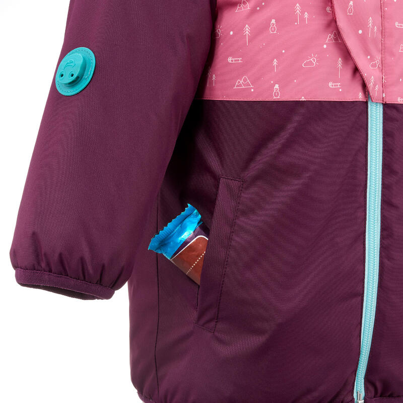 Veste ski bébé 500 WARM LUGIKLIP - Violette et rose