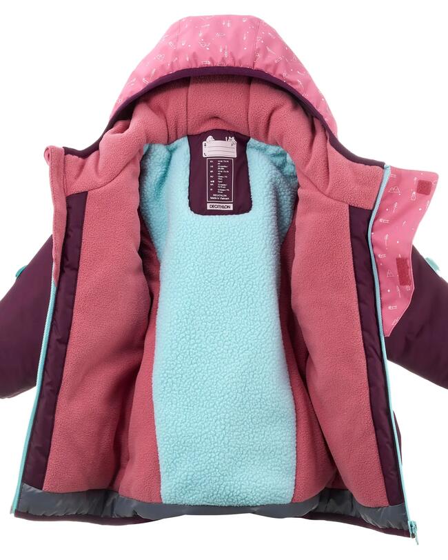 Ski-jack voor baby's warm Lugiklip - paars en roze