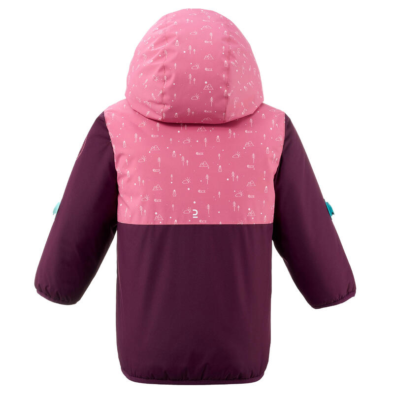 Skijacke Baby - 500 Warm Lugiklip violett/rosa