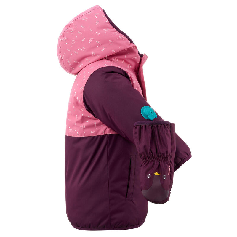 Ski-jas voor peuters 500 Warm Lugiklip paars/roze