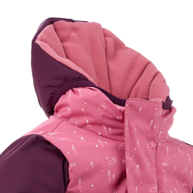 Ski-jas voor peuters 500 Warm Lugiklip paars/roze