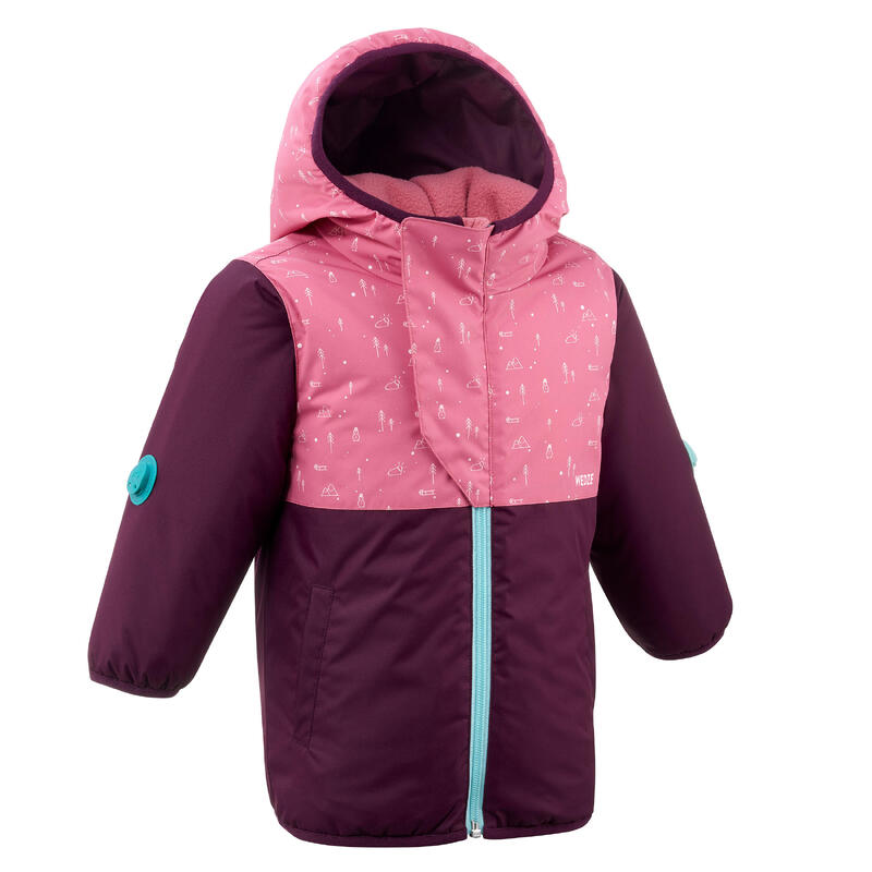 Chaqueta esquí bebé - WARM LUGIKLIP violeta y rosa 