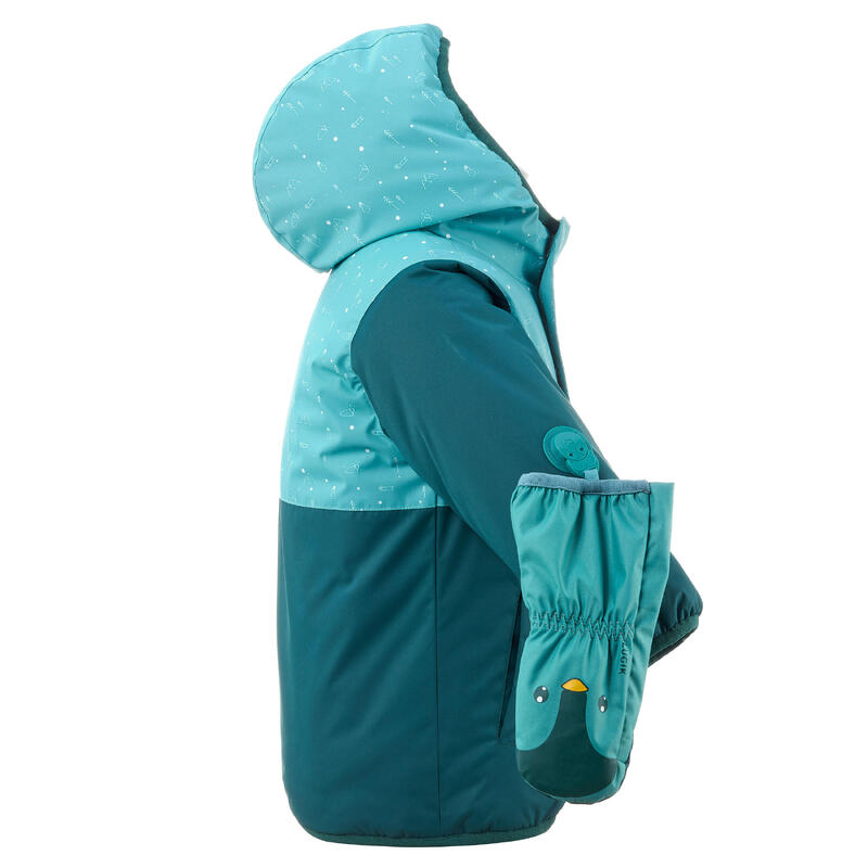 Ski-jas voor peuters 500 Warm Lugiklip turquoise