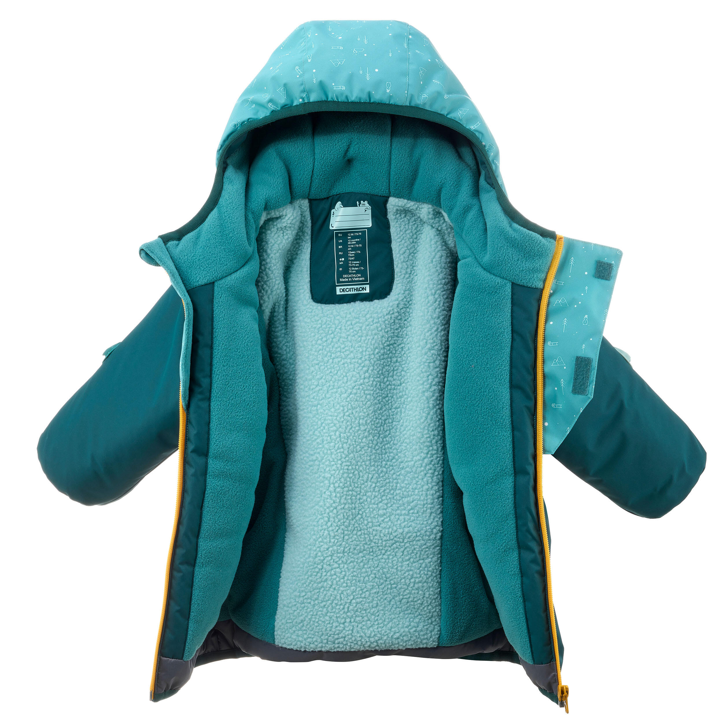 Kids' Waterproof Winter Jacket - Warm 500 Blue - WEDZE