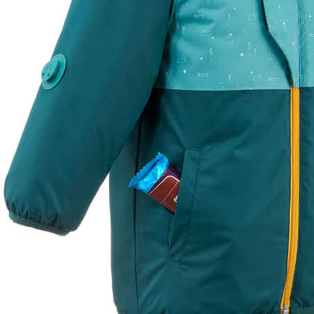 Vaikiška slidinėjimo striukė „Warm Lugiklip“, turkio spalvos