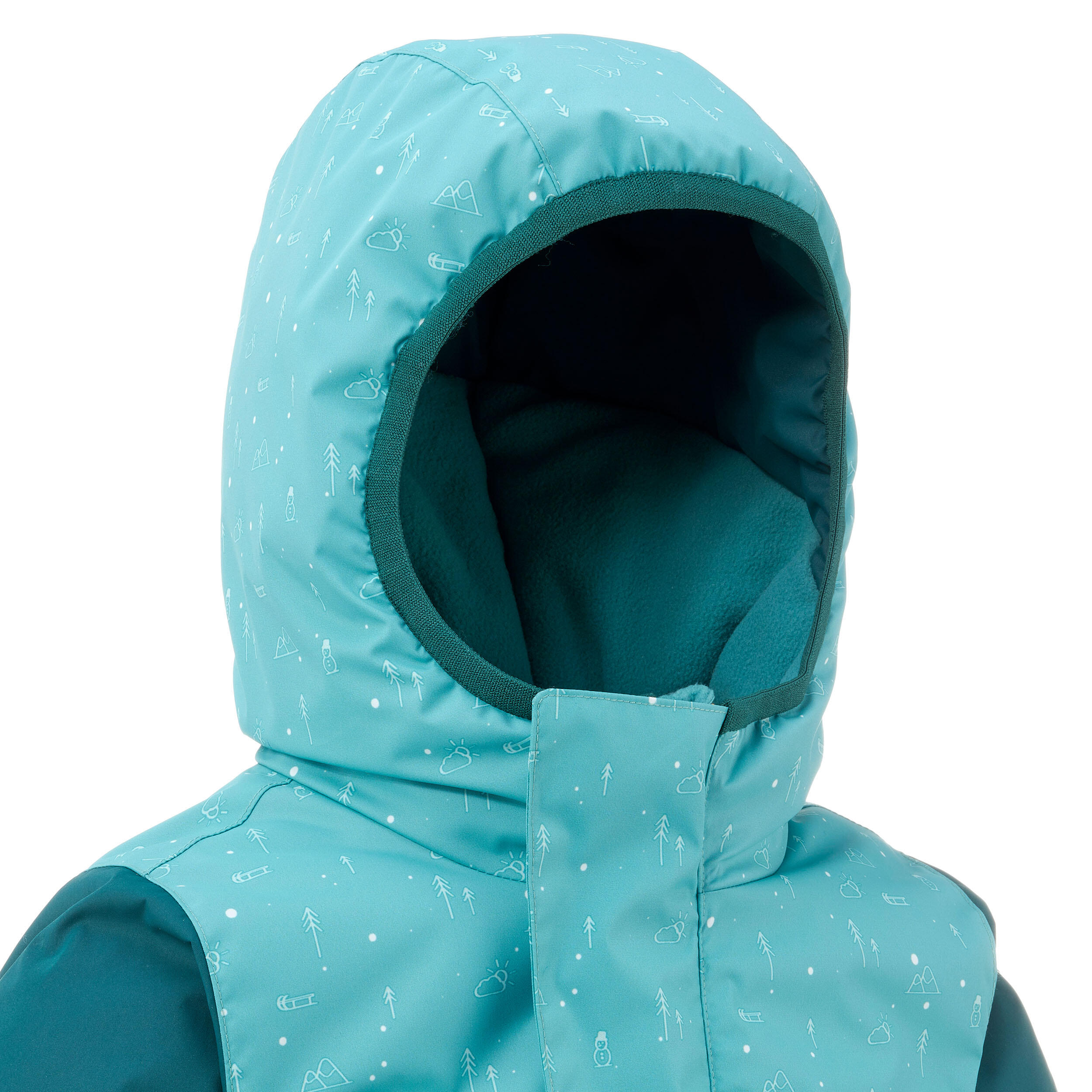 Kids' Waterproof Winter Jacket - Warm 500 Blue - Turquoise, Green