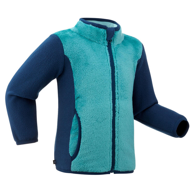 Fleece slee-/ski-jas voor peuters Midwarm turquoise/blauw