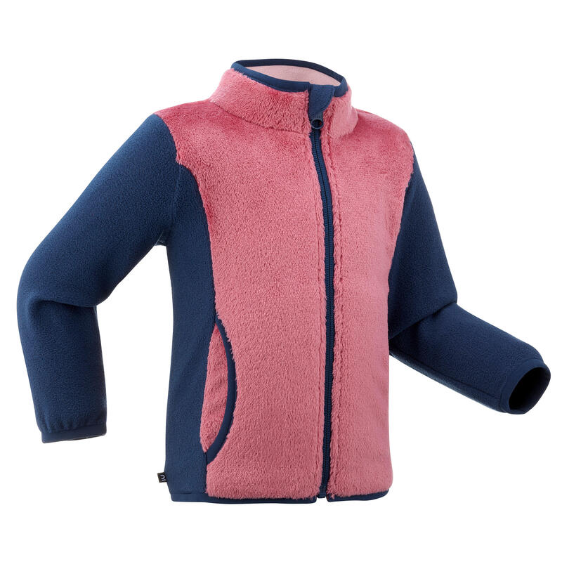 Fleece slee-/ski-jas voor peuters Midwarm roze/blauw