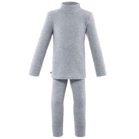 Pantalón térmico interior de esquí y nieve Bebés 1-3 años Wedze Warm gris