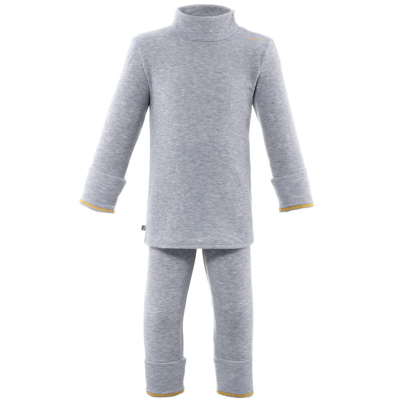 Base layer top, Baby ski first layer - WARM grey