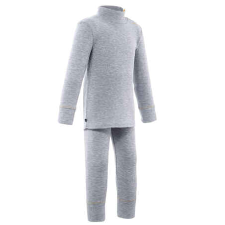 Pantalón térmico interior de esquí y nieve Bebés 1-3 años Wedze Warm gris