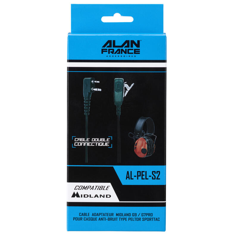 Kabel für Gehörschutz SPORTTAC – Kompatibel mit Walkie-Talkie MIDLAND G9