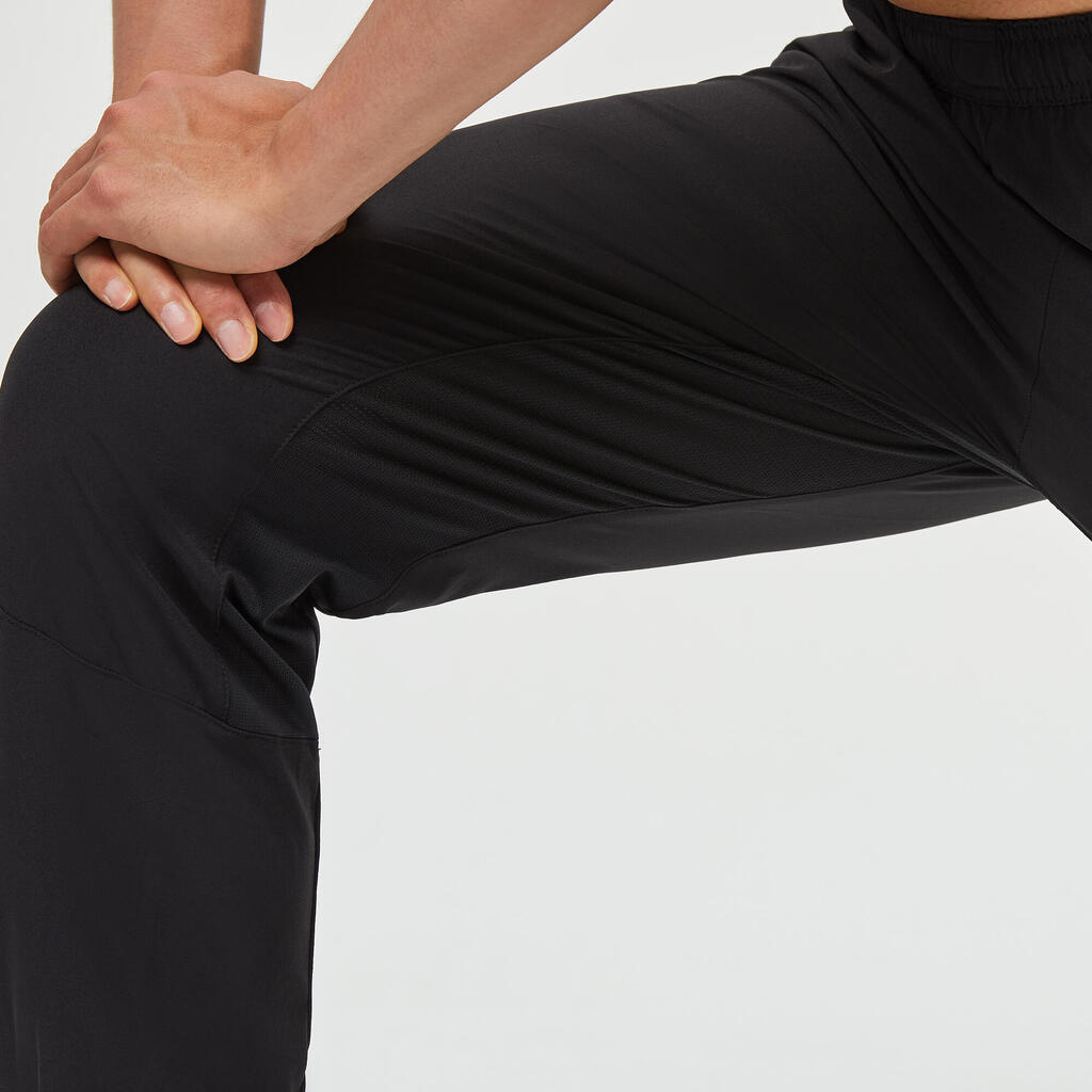 بنطلون لياقة بدنية جيد التهوية للرجال - Fit 500 أسود