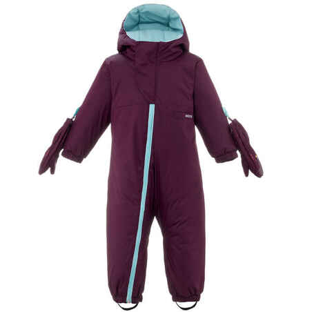 WARM BABY SKI SUIT - 500 WARM LUGIKLIP - PURPLE