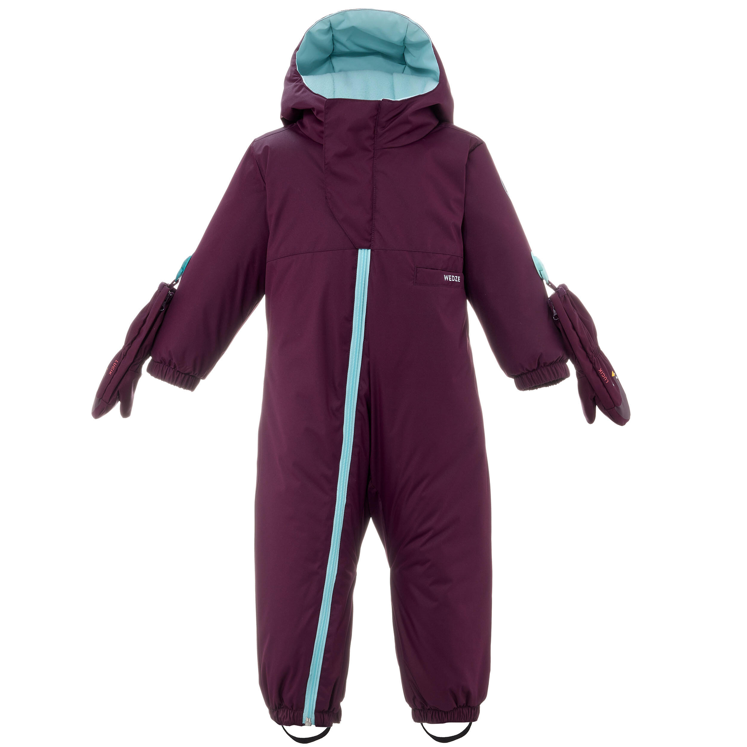 WARM BABY SKI SUIT - 500 WARM LUGIKLIP - PURPLE 11/12